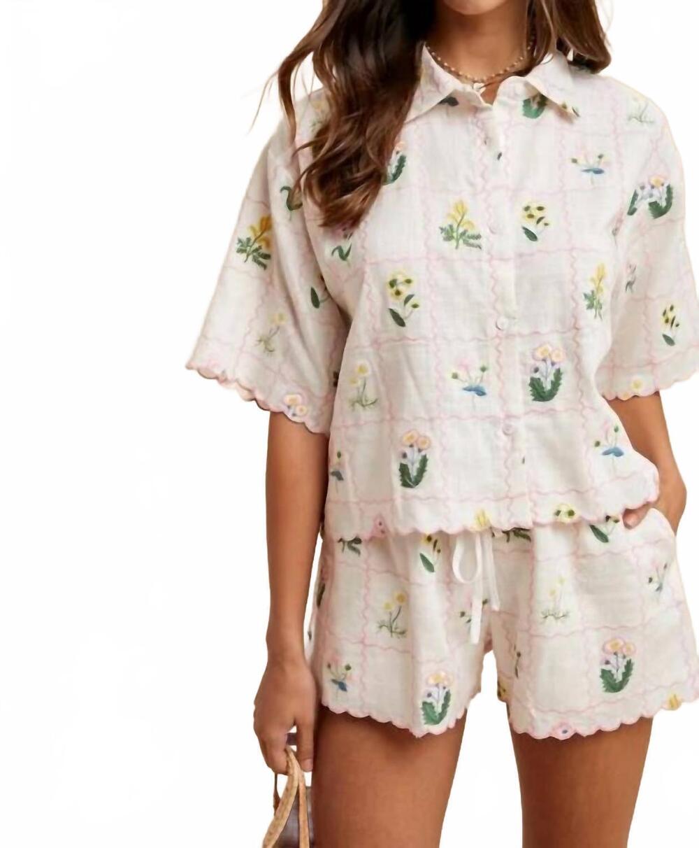 NEW ANNIEWEAR garden tea party set in white/ pink